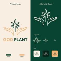 Elegant Marijuana Weed Logo Concept