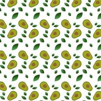 A seamless pattern with avocado on white background, vector illustration, eps 10