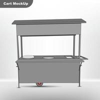 MockUp Cart for selling food. Grey traditional wagon. Cart body design to insert your design. Front View. vector