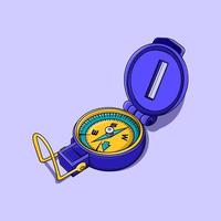 Compass cartoon illustration with an attractive color combination and looks funny. This logo is perfect for adventure and travel themed events. vector