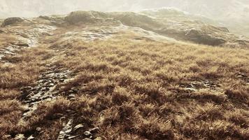 dry grass fields and mountains in Nepal video