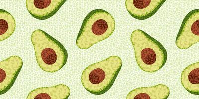 aguacate en estilo mosaico con pequeñas formas poligonales. patrón de vector transparente de fruta.