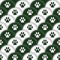 Seamless pattern background with footprints of home pet in fan-shaped diagonal grid. Vector. vector