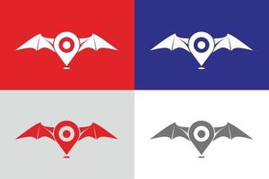 bat map logo set vector