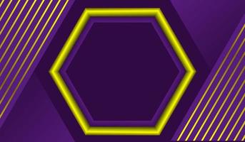 elegant hexagon background with gold and purple colors vector