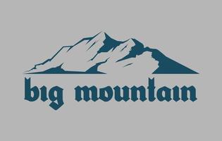 logo gran montaña azul vector