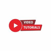 Video tutorials Button, icon, emblem, label. Vector stock illustration