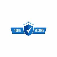 Secure protection vector stamp on white background