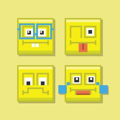 set of yellow emoticons vector image