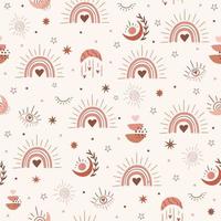 Cute childish abstract pattern in bohemian style vector