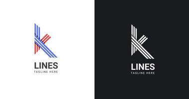 K letter logo minimalist flat line concept design template vector illustration