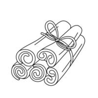 Cinnamon sticks in doodle style. vector