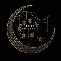 Creative Eid Mubarak Islamic festival greeting banner vector