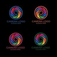 Colorful camera logo set vector