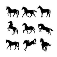 Black horse silhouettes vector