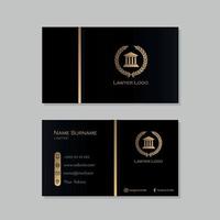 Black and gold lawyer business card vector
