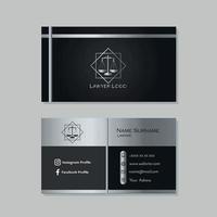 Black and silver lawyer business card vector