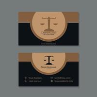 Lawyer business card in black and brown colors vector