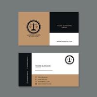 Elegant lawyer business card with justice scales logo vector