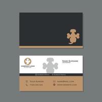 White, gray and gold veterinary business card with dog design vector