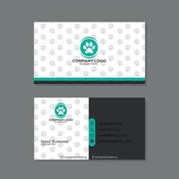 Veterinary business card with dog footprints design vector