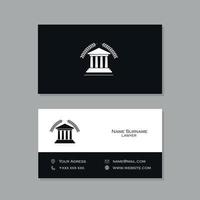 Black and White Lawyer Business Card with Lawyer Building Design vector