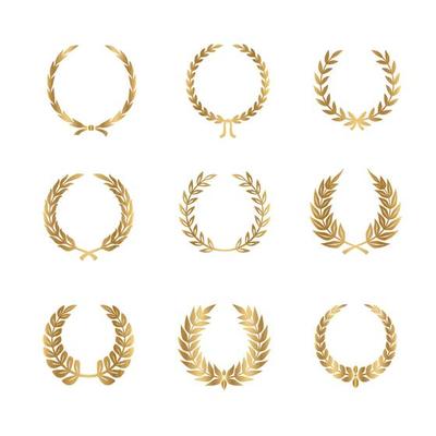 Set of golden laurels frames