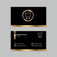 Elegant gold and black dentistry business card vector