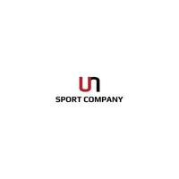 logo design inspiration for a product for sports audience inspired from abstract letter u, s, and n isolated with black and red color also suitable for brands that have initial name UN, US, NU, or SU vector