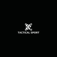 logo design inspiration for night vision and tactical shooting gear inspired from abstract letter k and f isolated with white rectangle shape also suitable for the brand that has initial name KF or FK vector