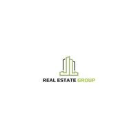 logo design inspiration for real estate group company inspired from double abstract letter j isolated in the form of building shape in black and green color suitable for property business logo design vector