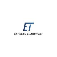 inspiración en el diseño del logotipo para una empresa de transporte inspirada en las letras abstractas e y t aisladas en color azul también adecuadas para las marcas o empresas que tienen el nombre inicial et o te vector