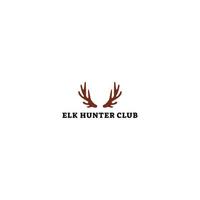 logo design inspiration for elk hunter club from brown deer antlers in the white background also suitable for the logo of other businesses such as finance, property, fashion, nature, and others vector