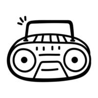 Catch a sight of sound box doodle icon vector