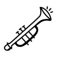 Modern hand drawn icon of clarinet vector