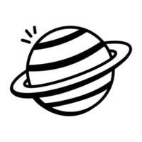 A premium hand drawn icon of planetary system is ready for use vector