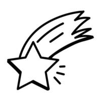 Easy to use hand drawn icon of shooting star vector