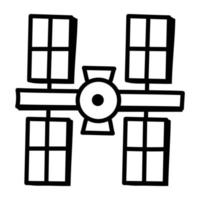 A handy doodle icon of space platform vector