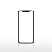 Modern realistic white smartphone. Cellphone frame with blank display. Vector mobile device concept.