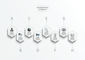 plantilla de diseño infográfico e iconos de marketing. plantilla para diagrama, gráfico, presentación y gráfico redondo. concepto de negocio con 8 opciones, partes, pasos o procesos. Visualización de datos. vector