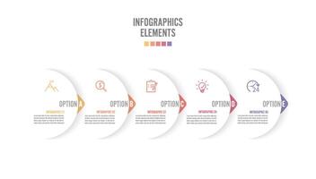 cinco flechas superpuestas de papel blanco colocadas en una fila horizontal. concepto de 5 sucesivos. para contenido, diagrama, diagrama de flujo, pasos, partes, infografías de línea de tiempo, diseño de flujo de trabajo, gráfico. vector