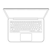 Laptop computer notebook outline vector