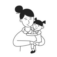 Mom. Hand Drawn Kid and Family doodle icon vector