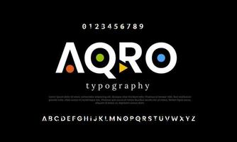 Digital abstract modern alphabet font. Creative urban, futuristic, fashion, sport, minimal technology typography. Numeric font illustration vector. vector