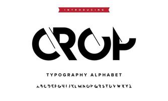 Crop isolated modern simple alphabet. Abstract typography with geometric lines. Vector illustration