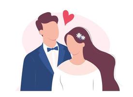 Just married couple, groom carries bride in arms after wedding ceremony vector
