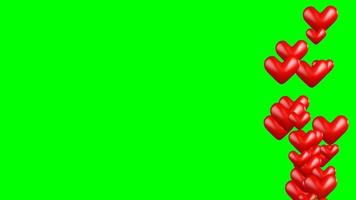 Social love heart icon Animation on green screen, ready for chroma key application video