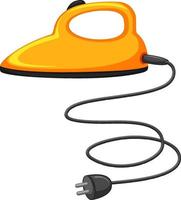 Electric iron in yellow color vector