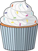 A cupcake on white background vector