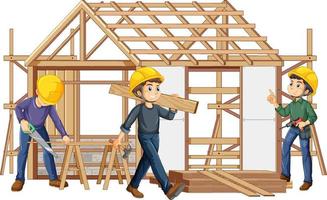 House construction site concept vector